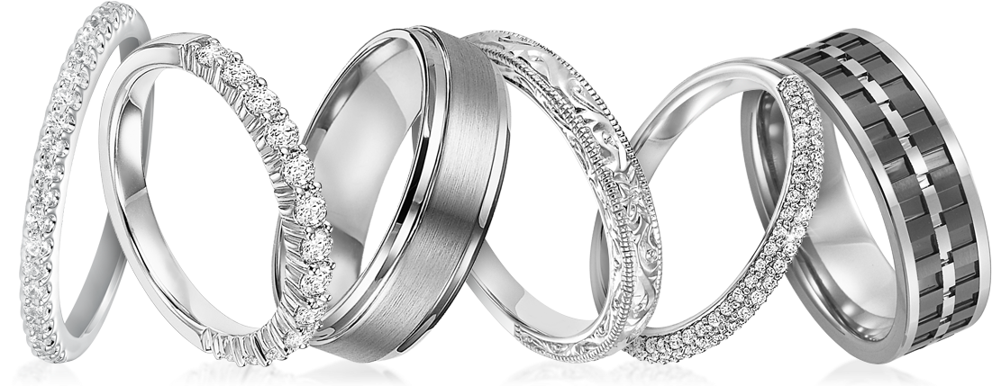 Wedding Rings - Worthington Jewelers Wedding Band Clipart (1200x435), Png Download