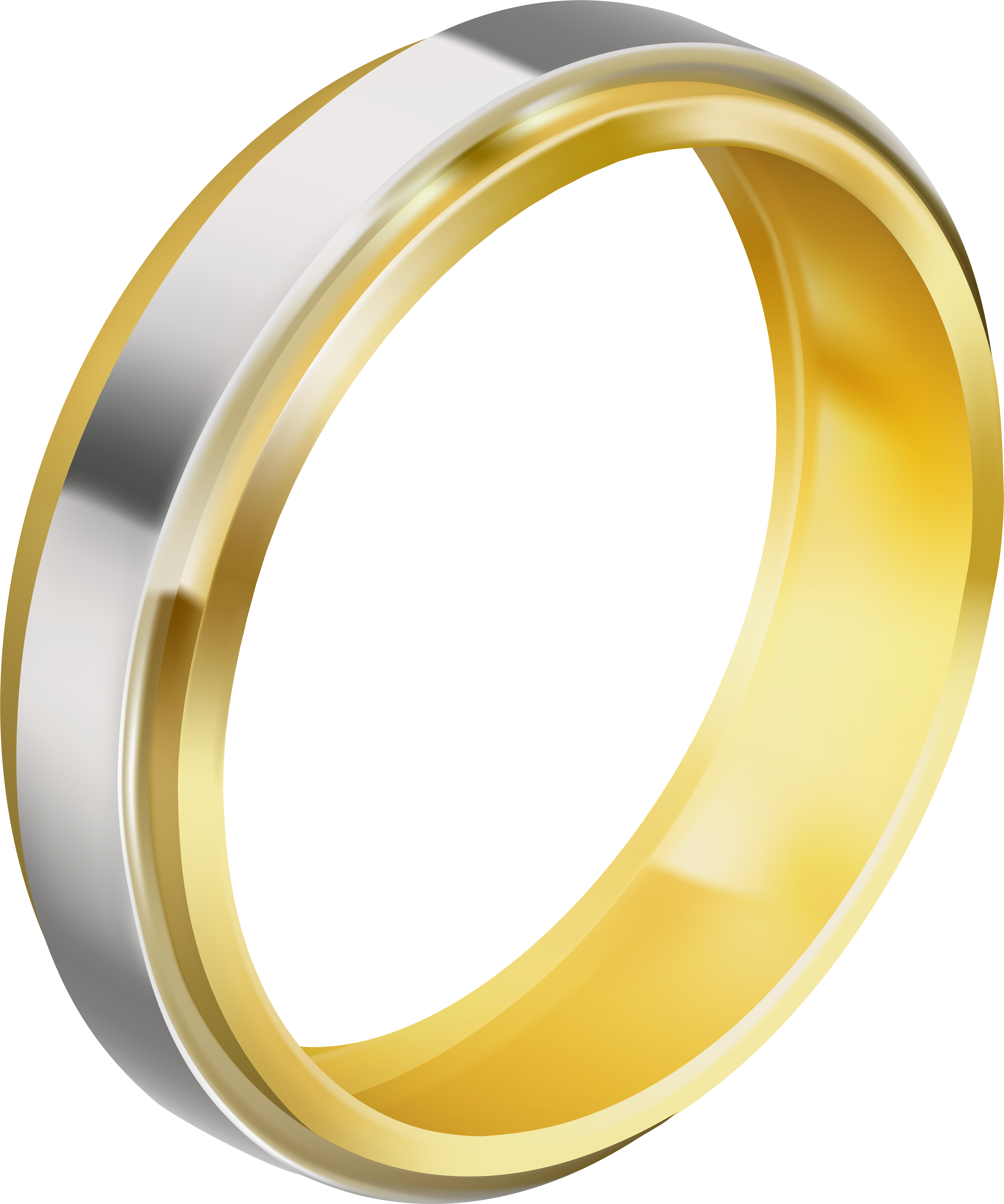 Silver And Gold Wedding Ring Png Clip Art Image Transparent Png (6741x8000), Png Download