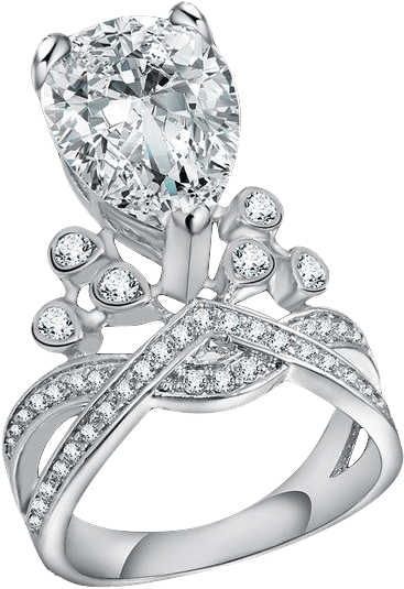 Angela Luxury Oval Crown Ring - Engagement Ring Clipart (640x640), Png Download