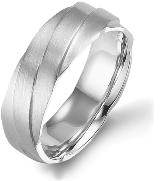 Diana Classic 7mm Plain Mens Bands - Titanium Ring Clipart (700x700), Png Download