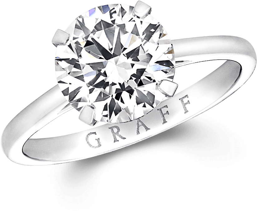 A Graff Round Brilliant Diamond Paragon Engagement - Engagement Ring Clipart (2000x2000), Png Download