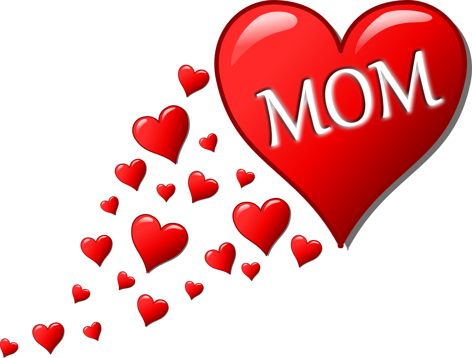 Free Icons Png - Hearts For Mother's Day Clipart (1969x1494), Png Download