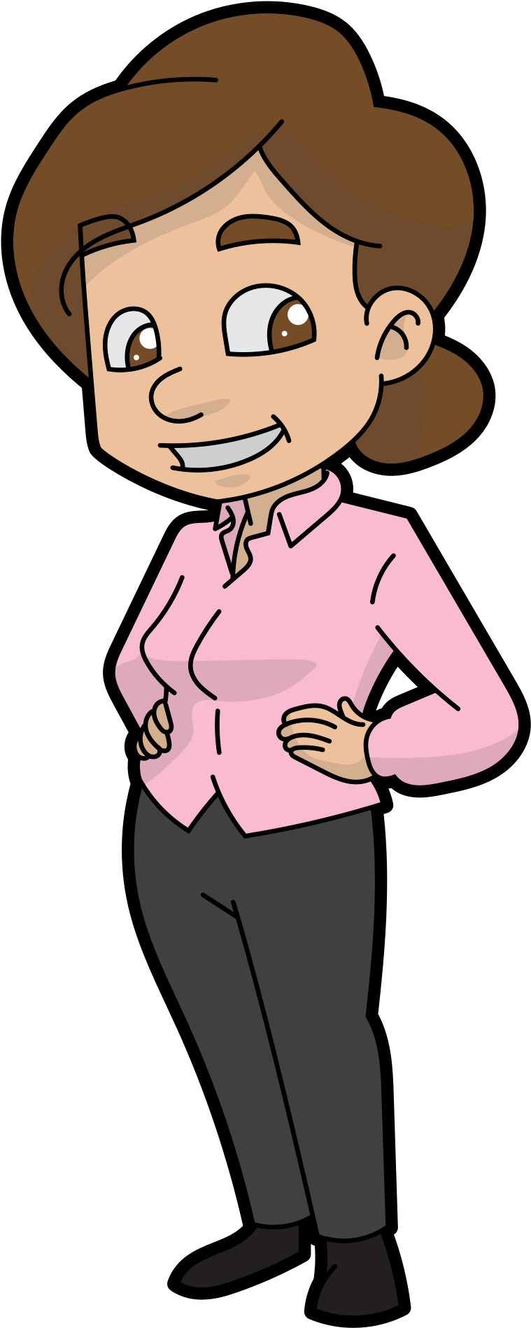 Open - Cartoon Mum Clipart (1000x2031), Png Download