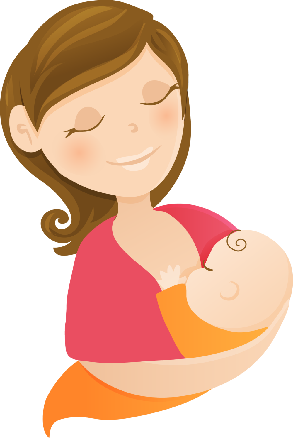Mother Free Png Image - Baby Breastfeeding Clipart Transparent Png (1000x1493), Png Download