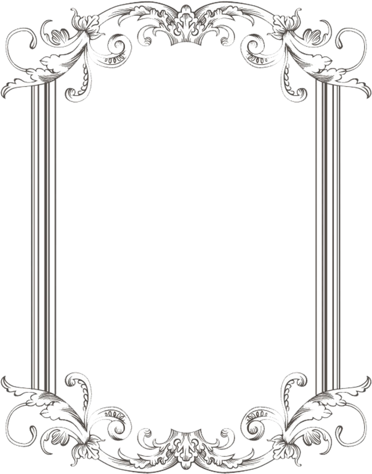 Clip Transparent Frame Transparent Png Pictures Free - Black And Silver Borders (1200x1548), Png Download