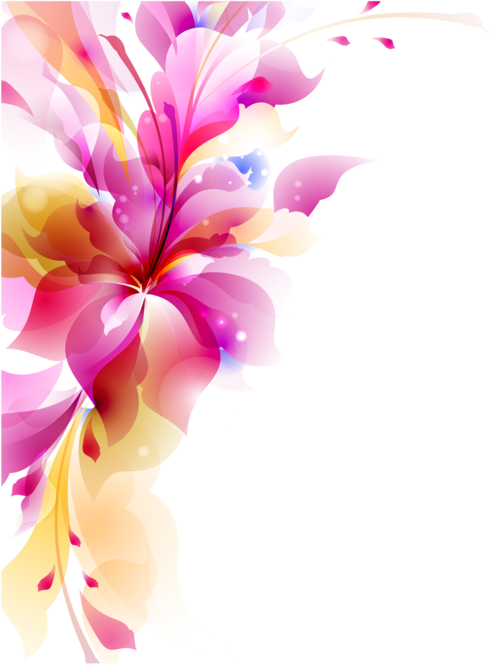 Png Flowers Vectors - Colorful Flower Vector Png Clipart (760x1052), Png Download