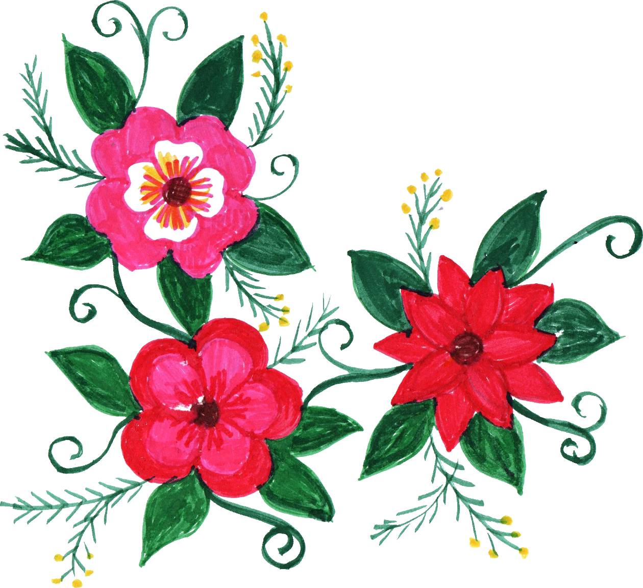 1260 X 1152 4 - Png Flower Corner Design Clipart (1260x1152), Png Download