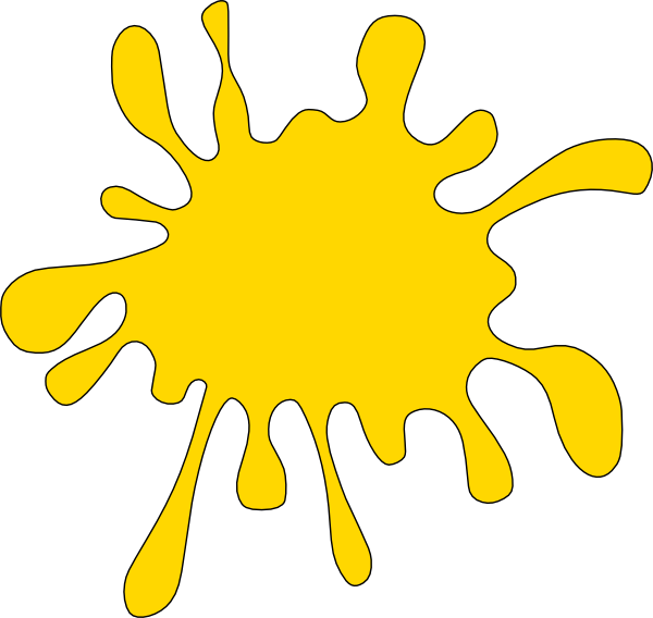 Splat Cliparts - Gold Paint Splatter Clip Art - Png Download (600x568), Png Download