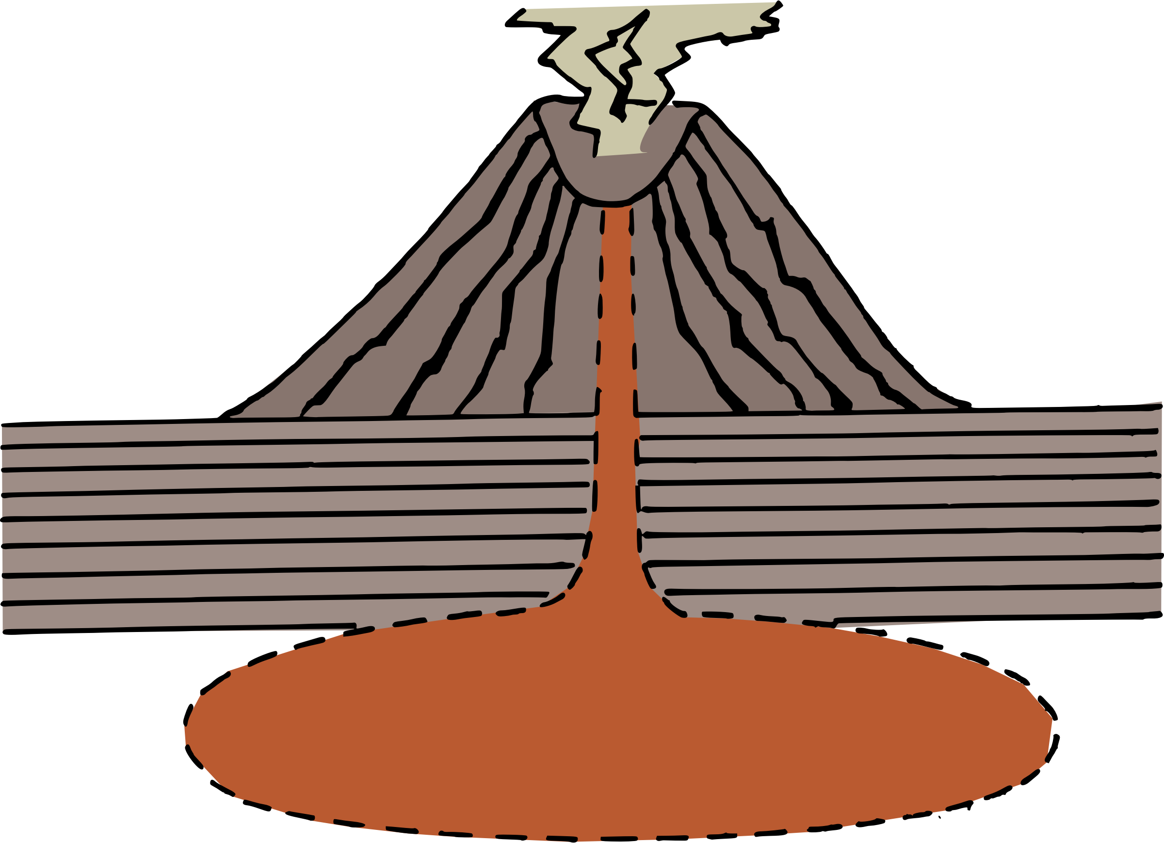 Volcano Transparent Png - Volcano Clipart (2400x1738), Png Download