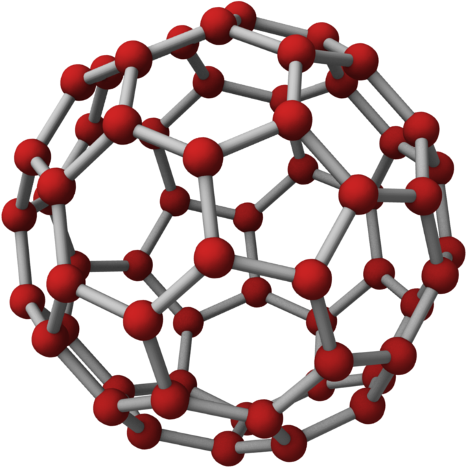 C60 Buckyball Atoms Red - Buckyball C60 Clipart (700x700), Png Download
