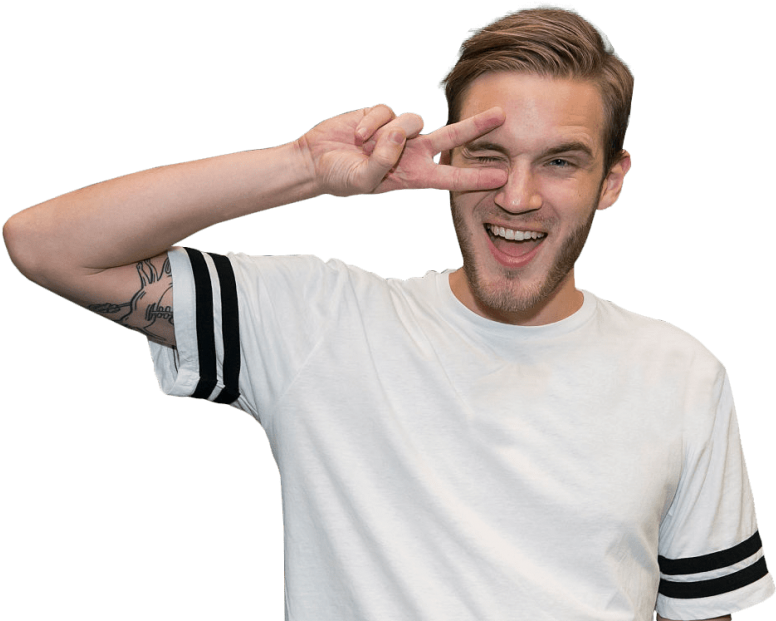Free Png Pewdiepie In A White Shirt Png - Pewdiepie Png Clipart (850x659), Png Download