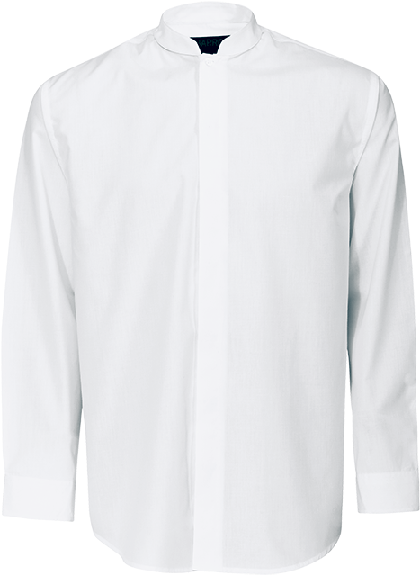 Men's White Barista Shirt With Mandarin Collar - Barista Shirt Mandarin ...