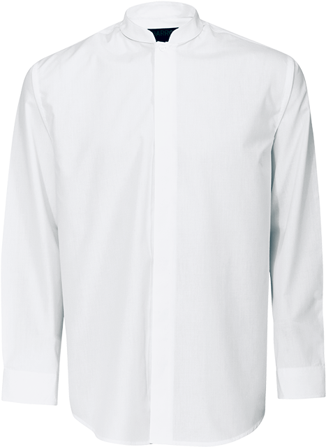 Men's White Barista Shirt With Mandarin Collar - Barista Shirt Mandarin Clipart (700x700), Png Download