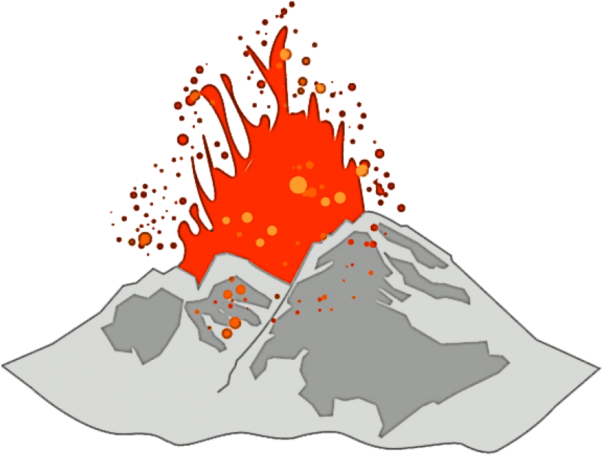 Free Png Volcano Png Images Transparent - Volcano Eruption Clipart Gif (850x709), Png Download