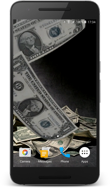 Falling Money Live Wallpaper - Smartphone Clipart (504x900), Png Download