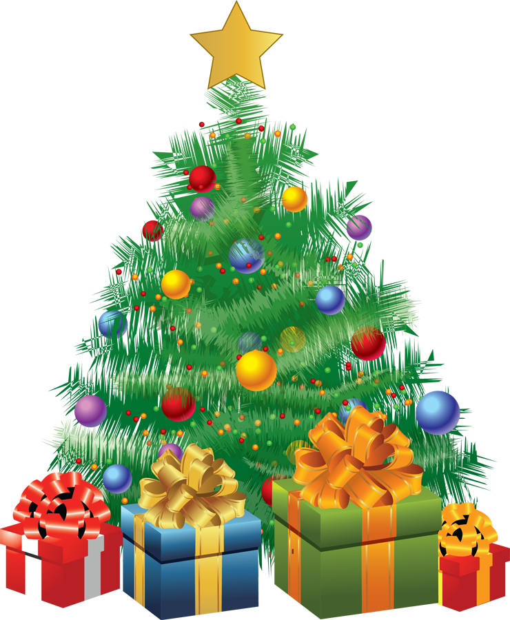 Christian Christmas Png Images - Animated Christmas Tree With Gifts Clipart (740x900), Png Download