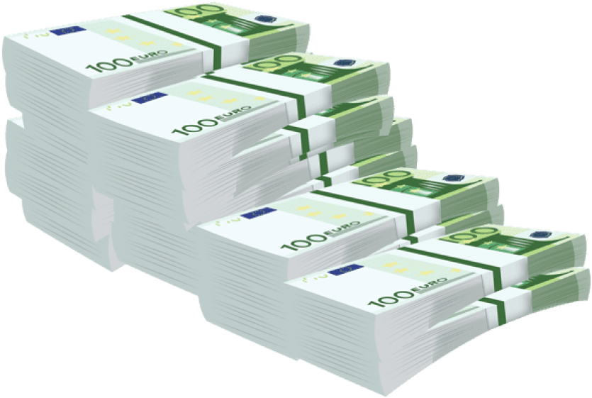 Free Png Download 100 Euro Bundle Stairs Transparent - Bundle Of Money Png Clipart (850x570), Png Download