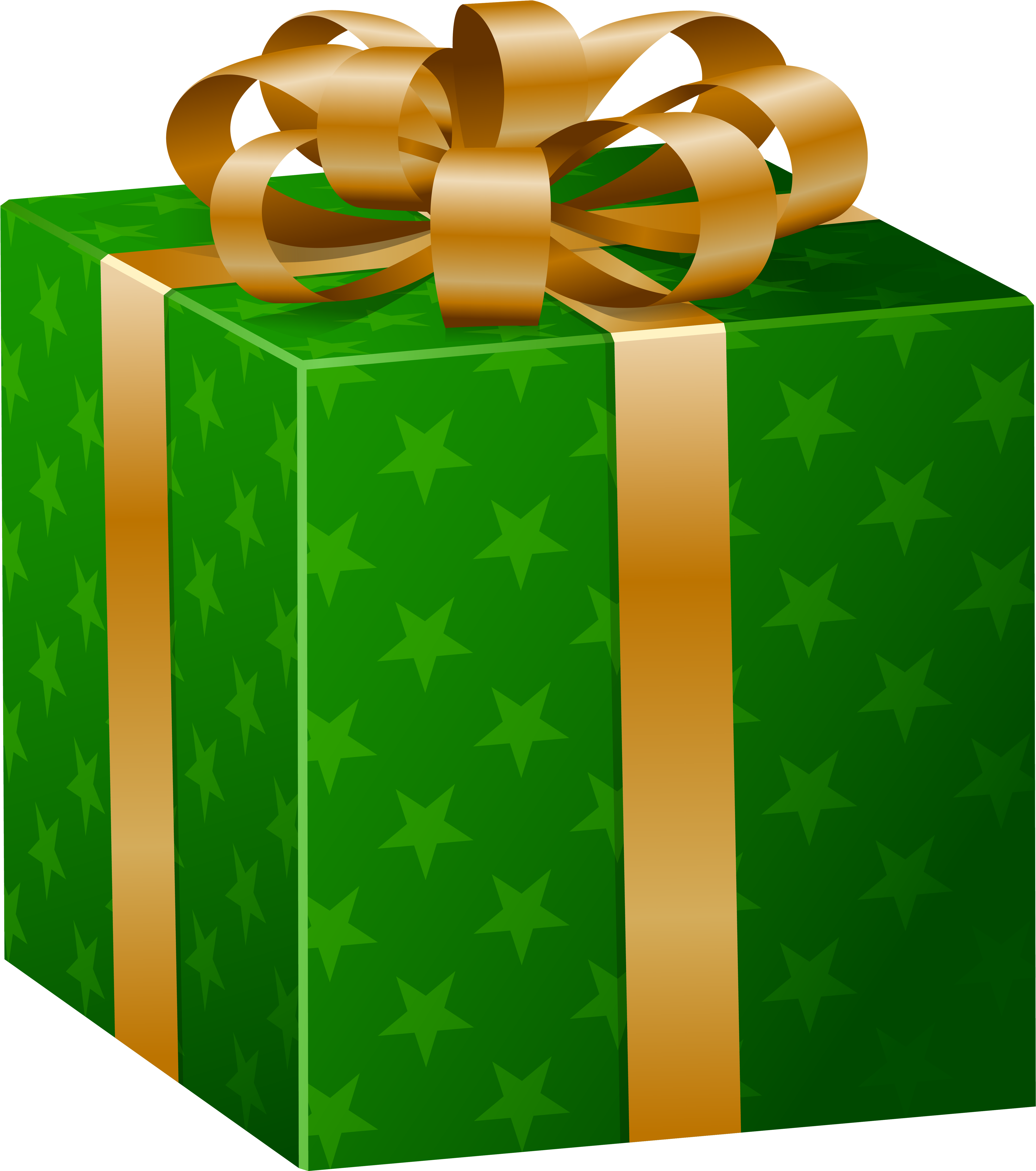 Green Gift Box Png Clip Art Image - Christmas Gift Box Green Transparent Png (5684x6155), Png Download
