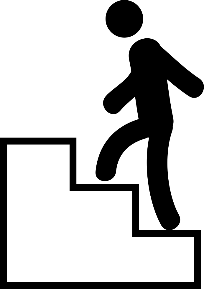 Man Climbing Stairs - Climbing Stairs Icon Clipart (692x980), Png Download