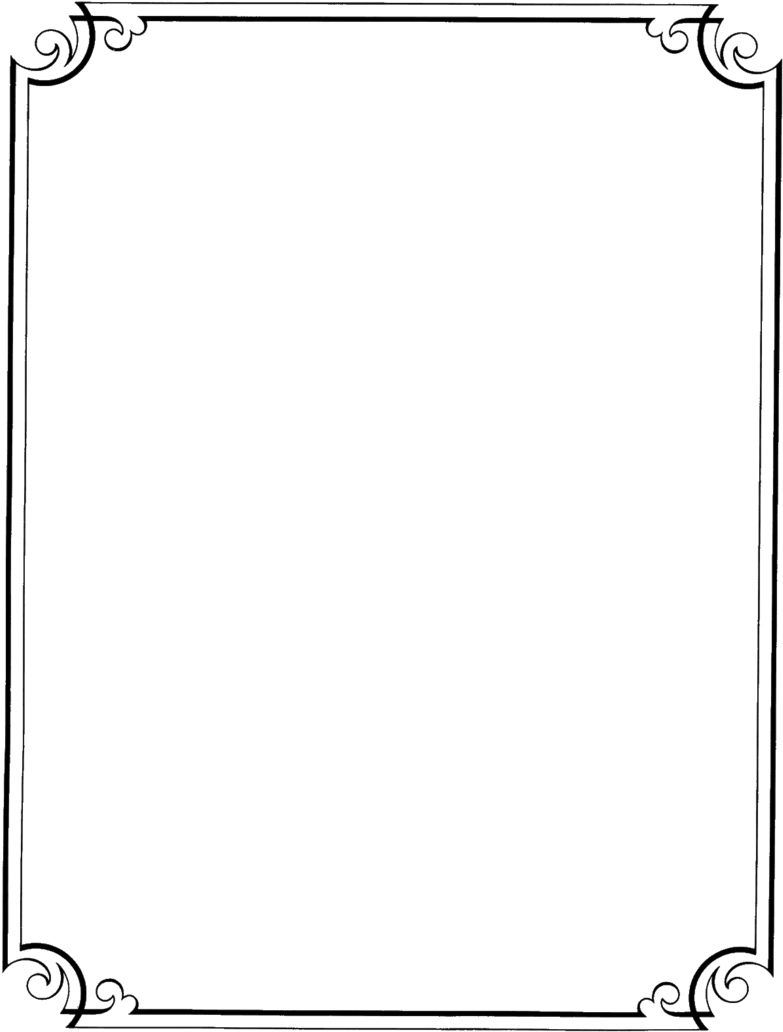 Page Border Design In Black And White , Png Download - Page Borders Transparent Background Clipart (783x1032), Png Download