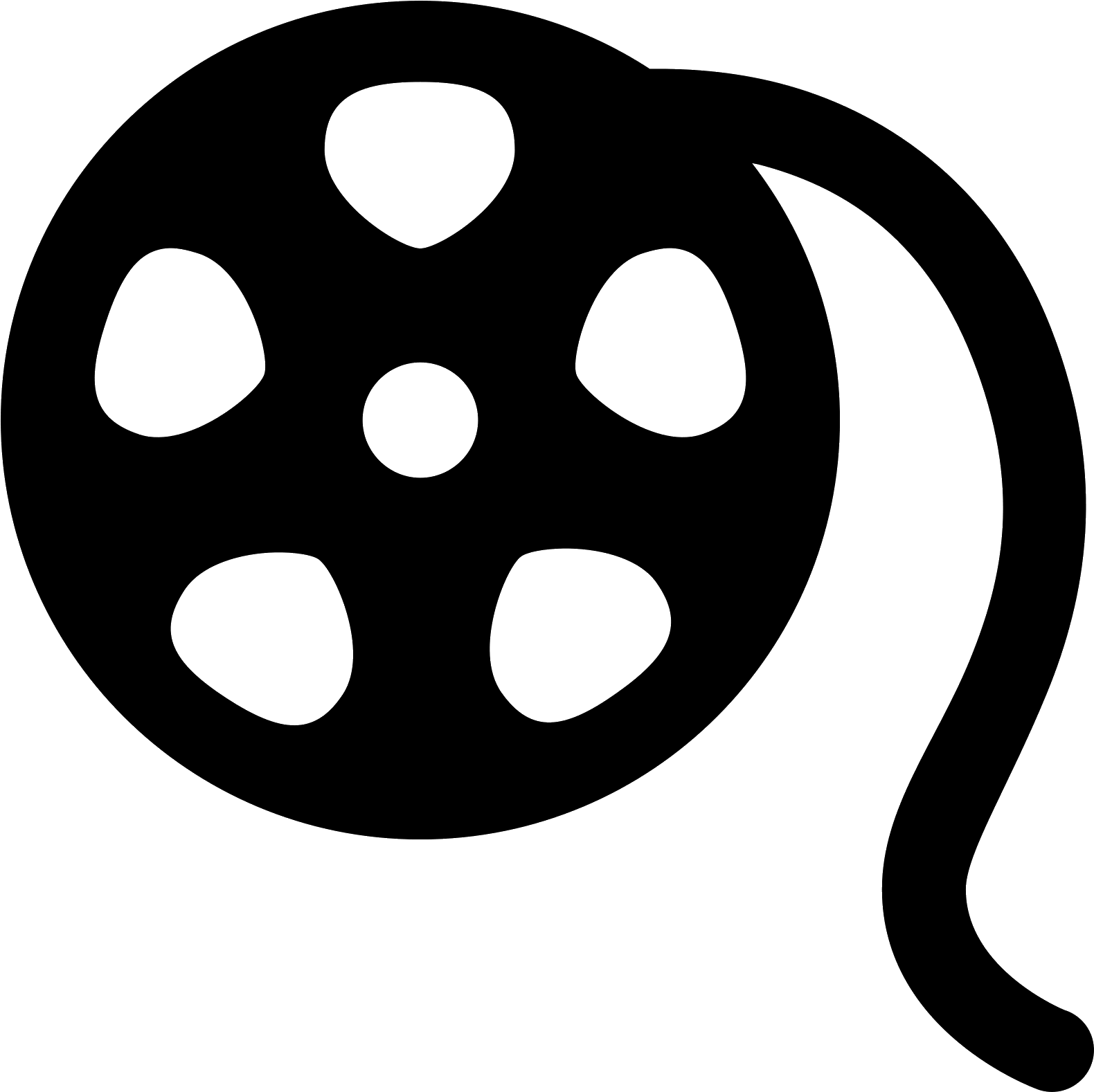 Movie Reel Icon Png - Film Reel Icon Black And White Clipart (1600x1600), Png Download