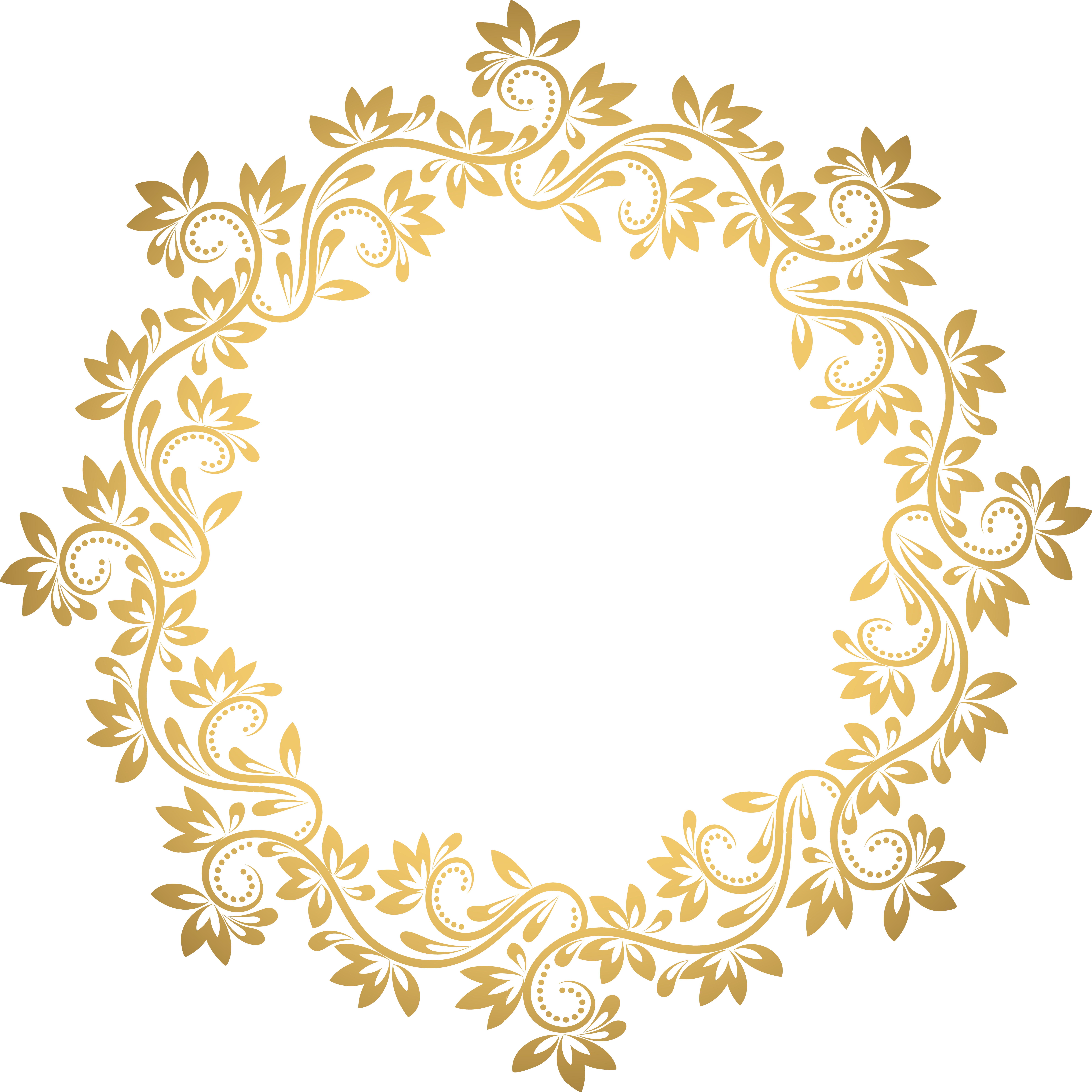 Gold Deco Round Border Png Transparent Clip Artu200b (8000x8000), Png Download