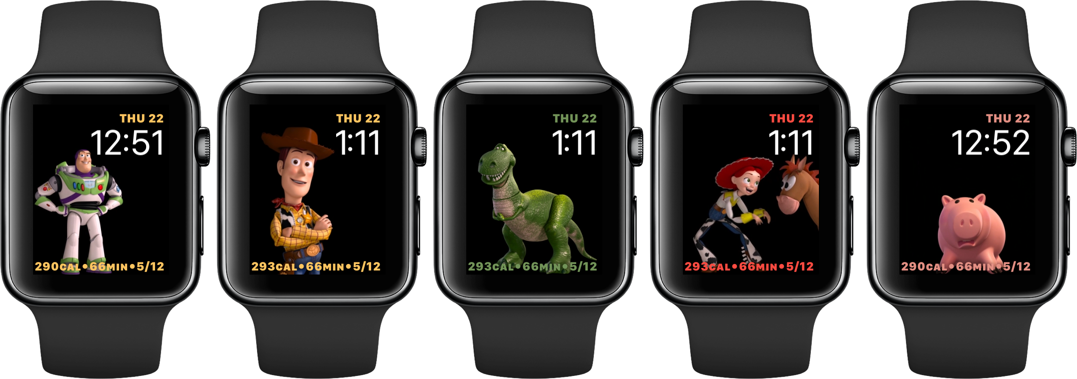 Toy Story Apple Watch Faces Arrive In Watchos 4 Beta - Apple Watch 3 Disney Clipart (2153x758), Png Download