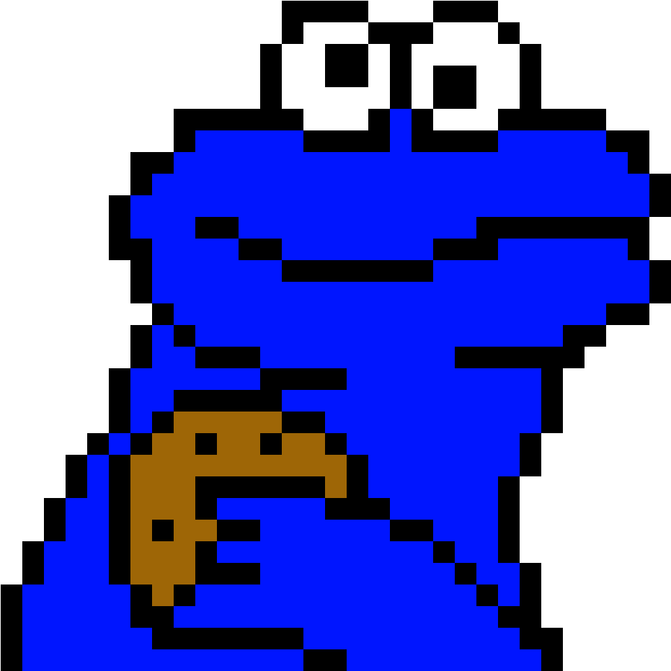 Cookie Monster - Cookie Monster Pixel Art Clipart (1178x1116), Png Download