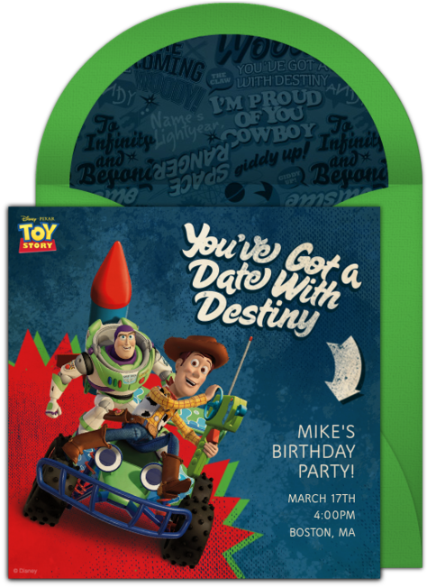 Toy Story Woody & Buzz Online Invitation - Vintage Advertisement Clipart (650x650), Png Download