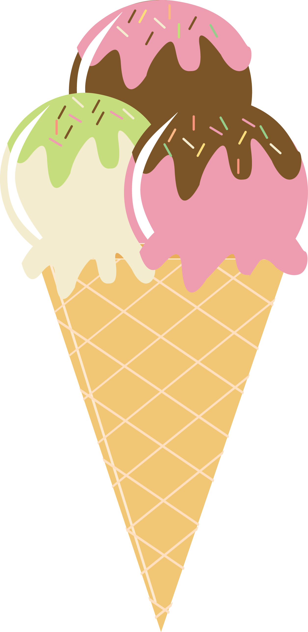 Cute Cliparts ❤ Photo By @daniellemoraesfalcao - Summer Ice Cream Clipart - Png Download (1254x2571), Png Download