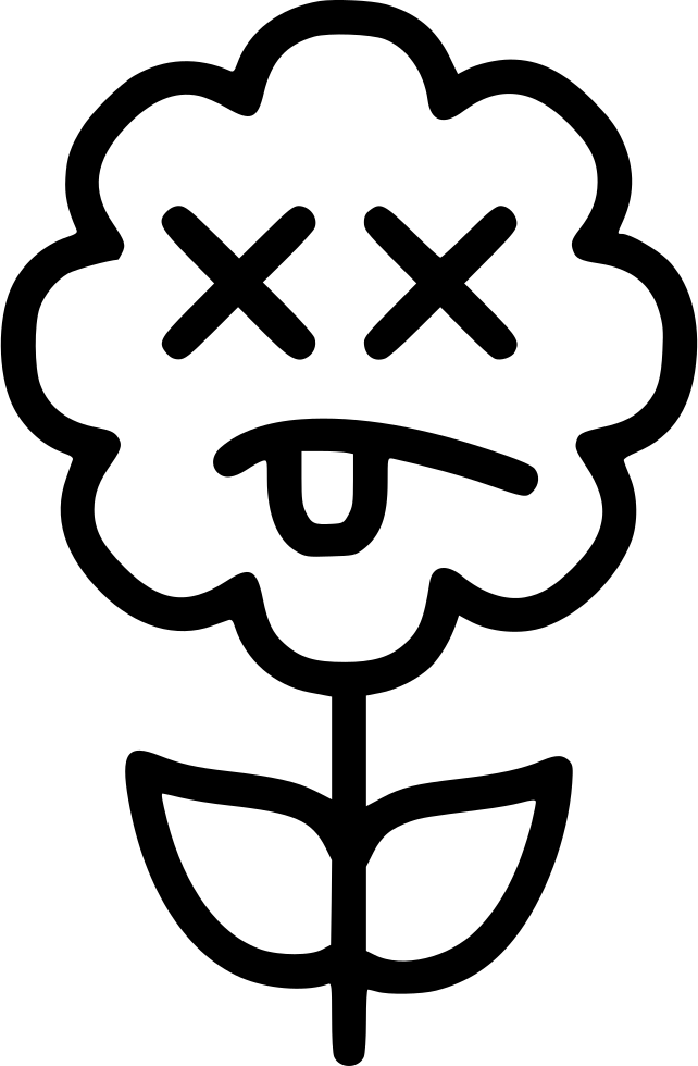 Dead Flower Png - Flower Outline Svg Clipart (642x980), Png Download