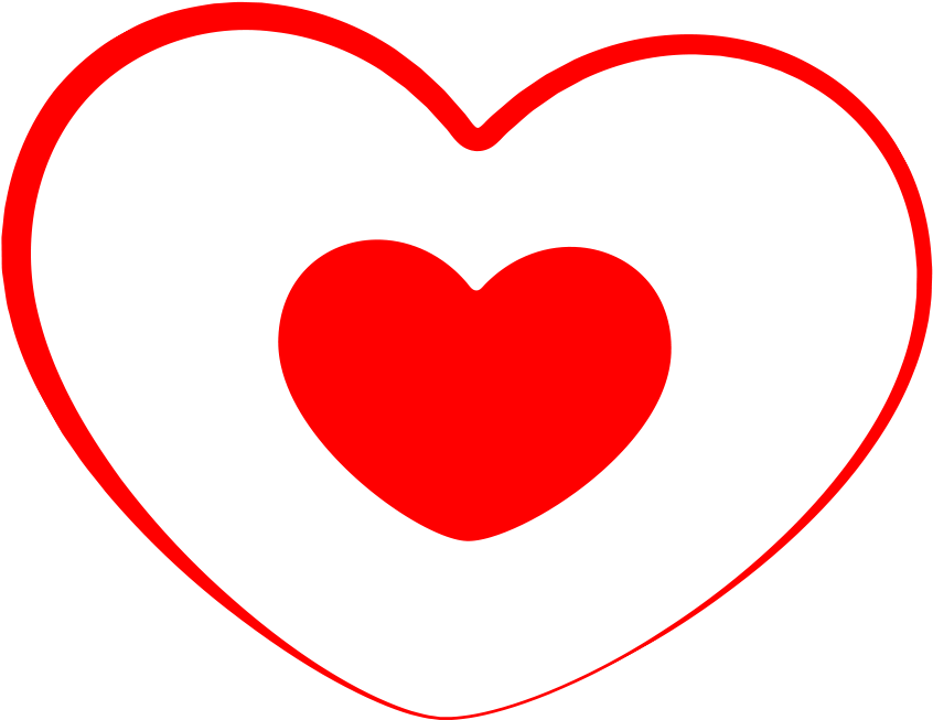 Com/png/outline Heart Png - Heart Clipart (1070x882), Png Download