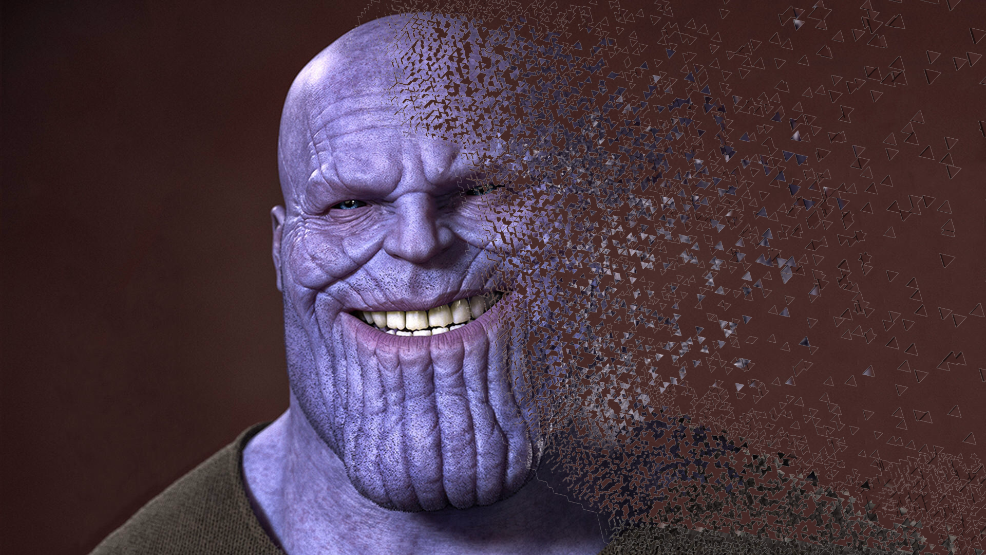 Don't Cry Because It's Over, Smile Because It Happened - Thanos Rostro Clipart (1920x1080), Png Download