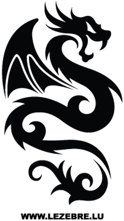 Tribal Dragon Silhouette Clipart (800x800), Png Download