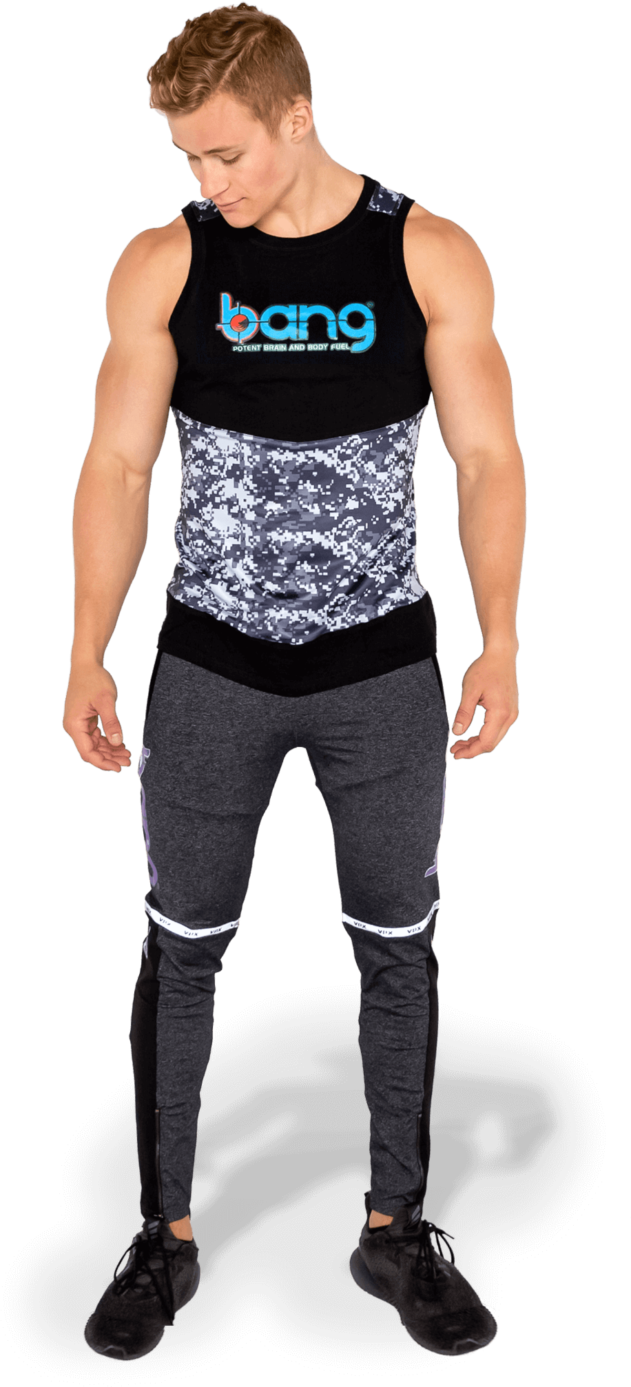 Camo Fighter Tanks & Reflective Joggers - Fitness Professional Clipart (1020x2410), Png Download