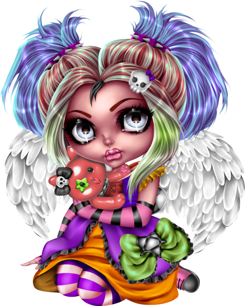 Wingsgothldtbdnscraps5 - Cartoon Clipart (500x623), Png Download