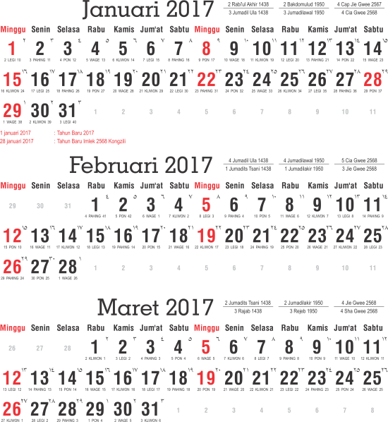 Kalender Jawa Bln Maret 2017 Archidev Rh Bouwkunst - February 2011 Calendar Clipart (550x598), Png Download