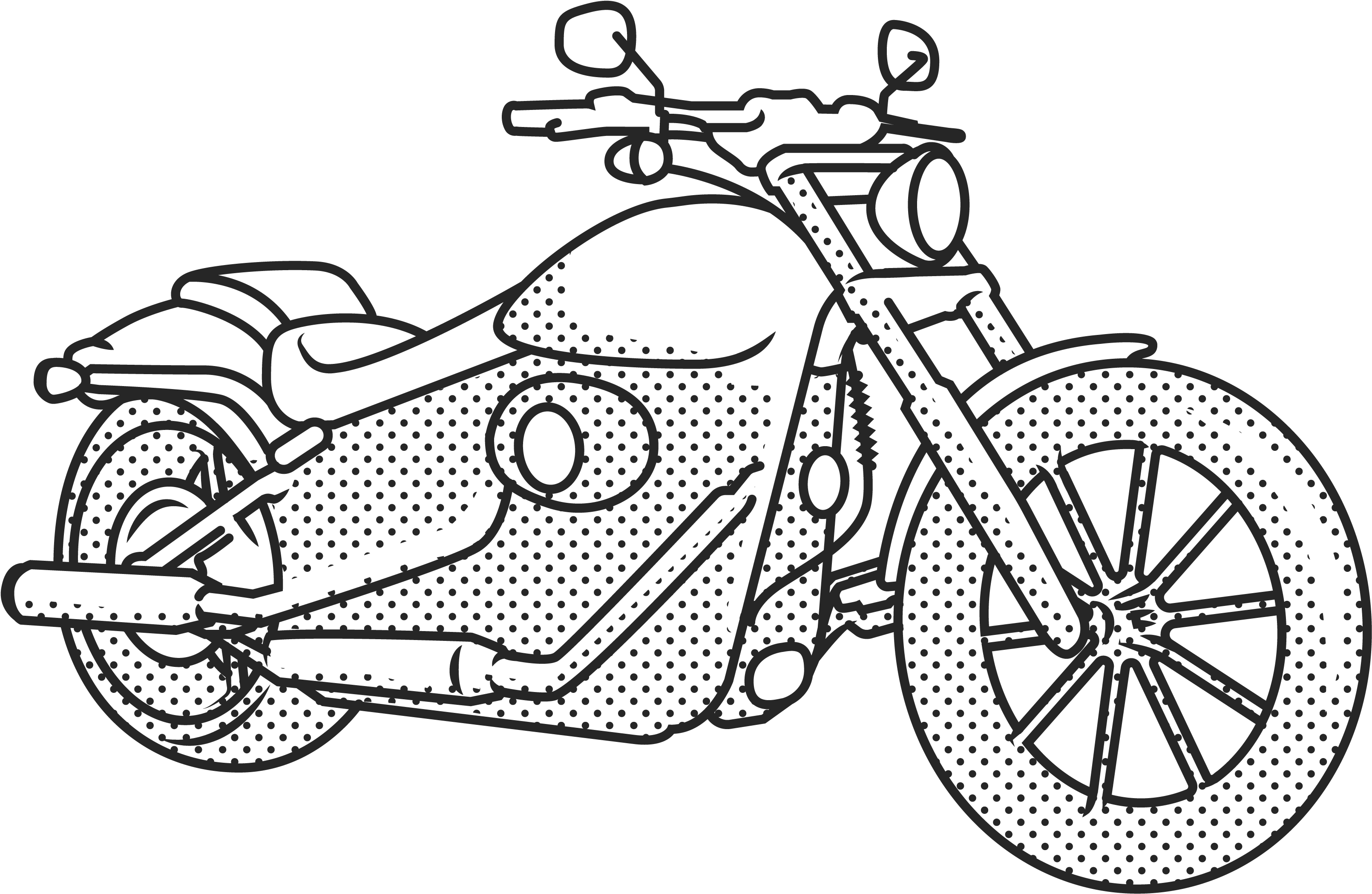 Drawing Motorcycle Side View - Black Square Motorcycle Png Clipart (3334x3334), Png Download