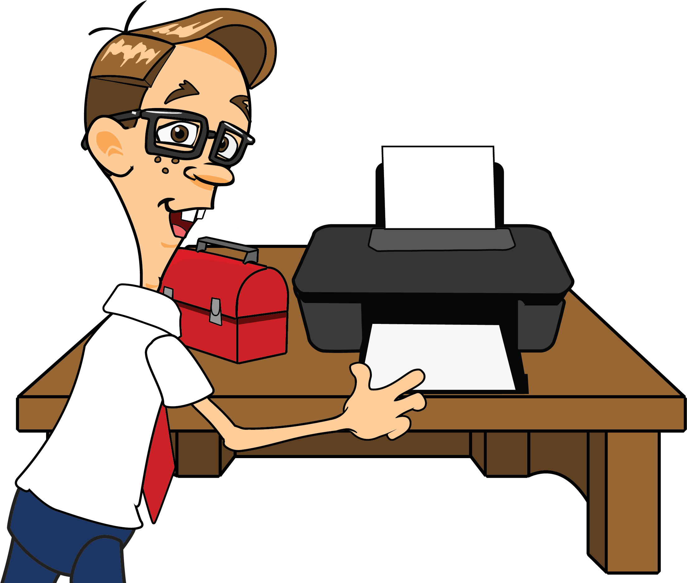 Printer Nerd Clipart (2254x1948), Png Download