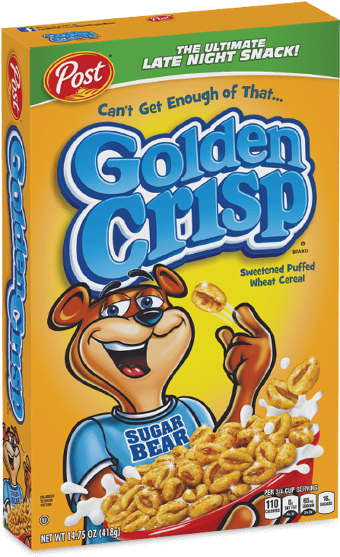 Post Golden Crisp Cereal Box - Golden Crisp Cereal Clipart (760x1019), Png Download