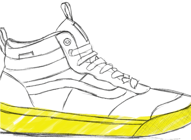 Drawn Vans Transparent White - Basketball Shoe Clipart (640x480), Png Download