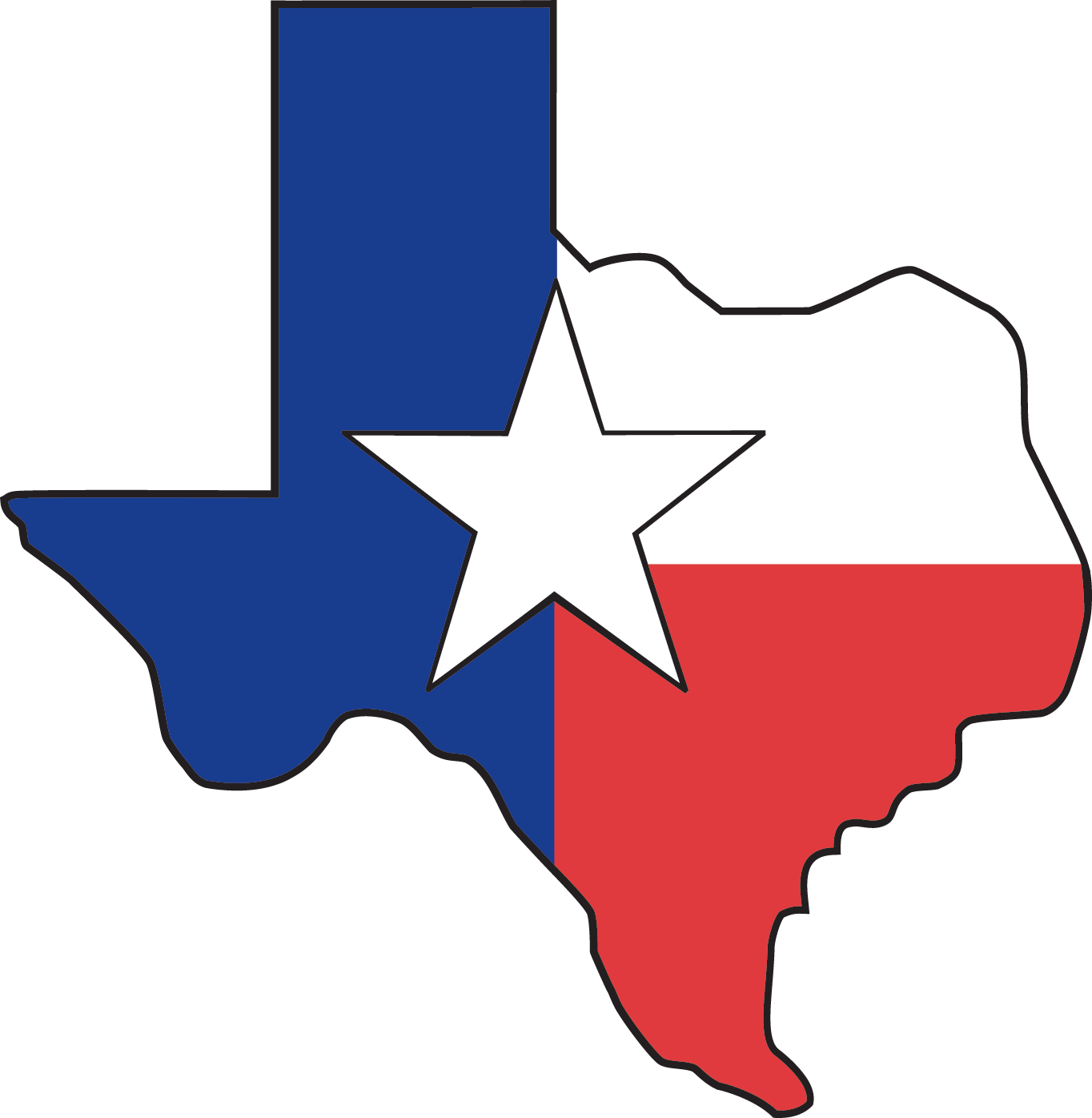 Lone Star Png - Texas Outline Flag Clipart (1364x1396), Png Download