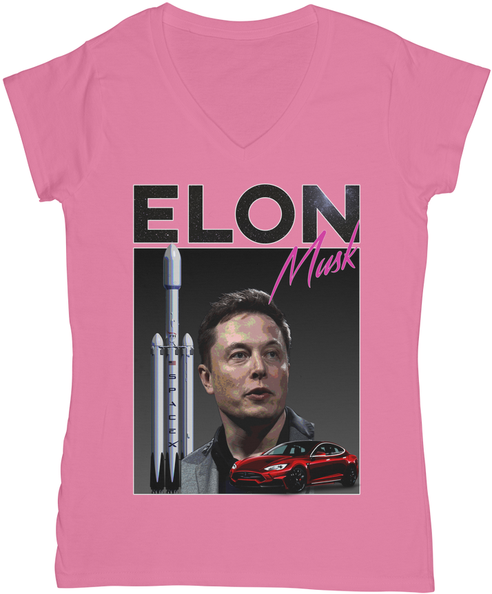 Elon Musk ﻿classic Women's V Neck T Shirt - Active Shirt Clipart (1024x1024), Png Download