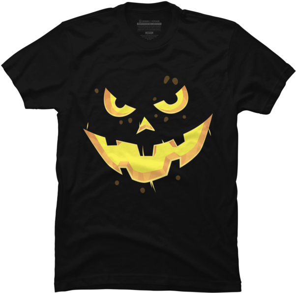 Evil Pumpkin Face - One Color T Shirts Clipart (650x650), Png Download