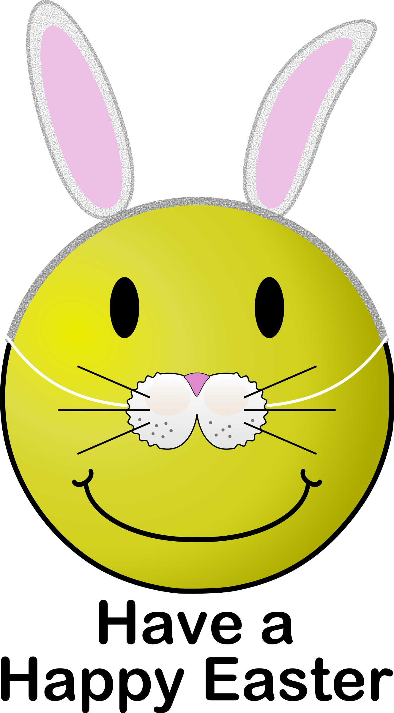 Evil Grin Smiley - Easter Bunny Smiley Face Clipart (1326x2400), Png Download