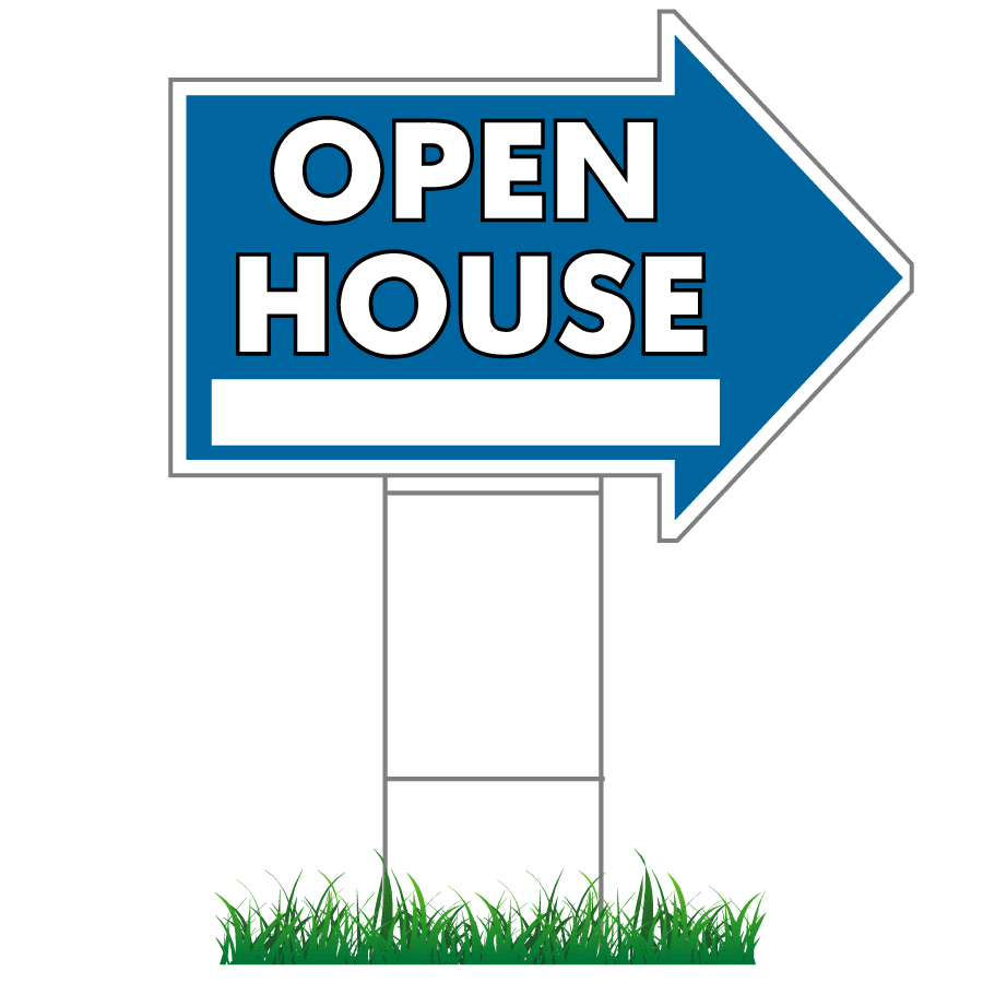 17" X 23" Open House Directional Arrow Signs & Stakes - University Open House Poster Clipart (900x900), Png Download