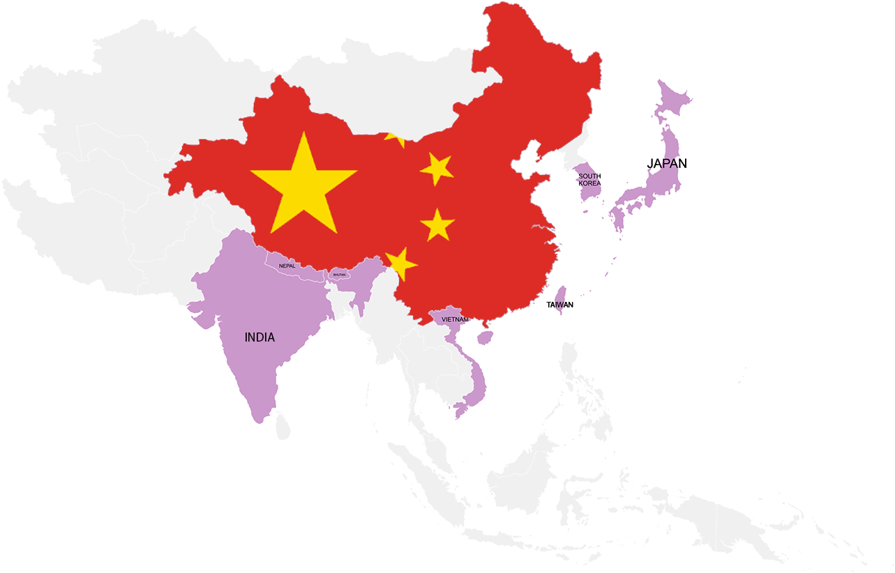 China Tour Package From Singapore - China Map Vector Png Clipart (1349x863), Png Download