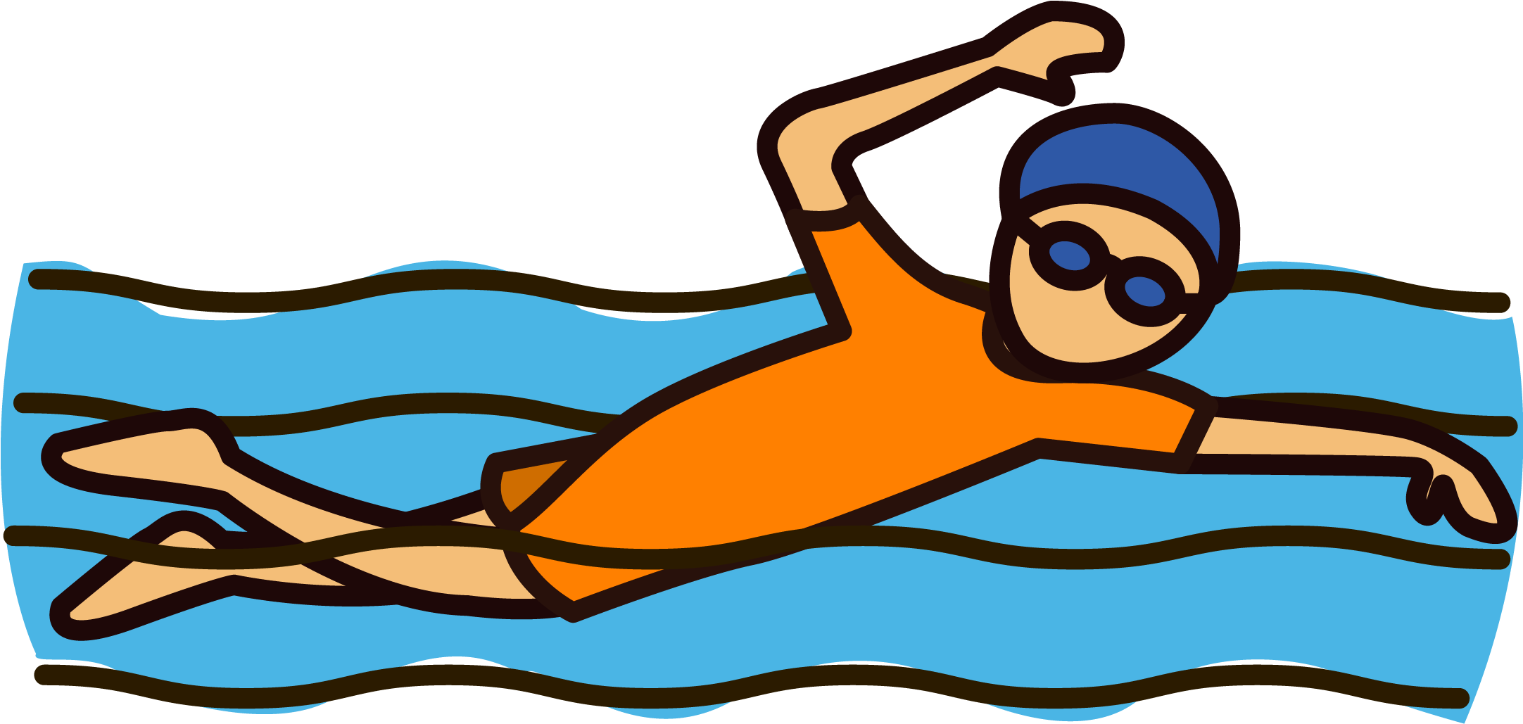 Png Coloured - Swimming Visuals Clipart (2163x1222), Png Download