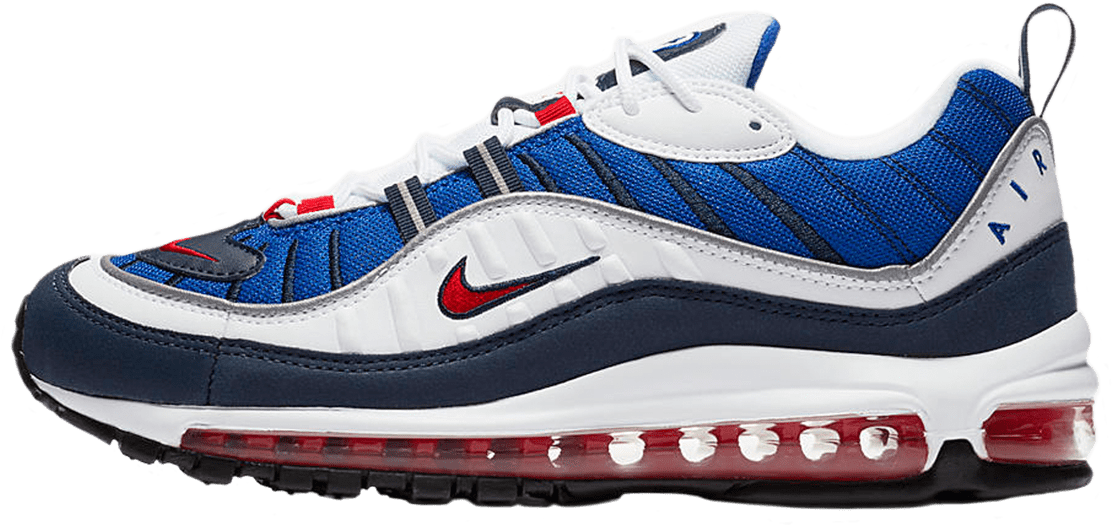 Nike Wmns Air Max 98 White / University Red / Obsidian - Nike Air Max 98 Blue And White Clipart (1200x1308), Png Download