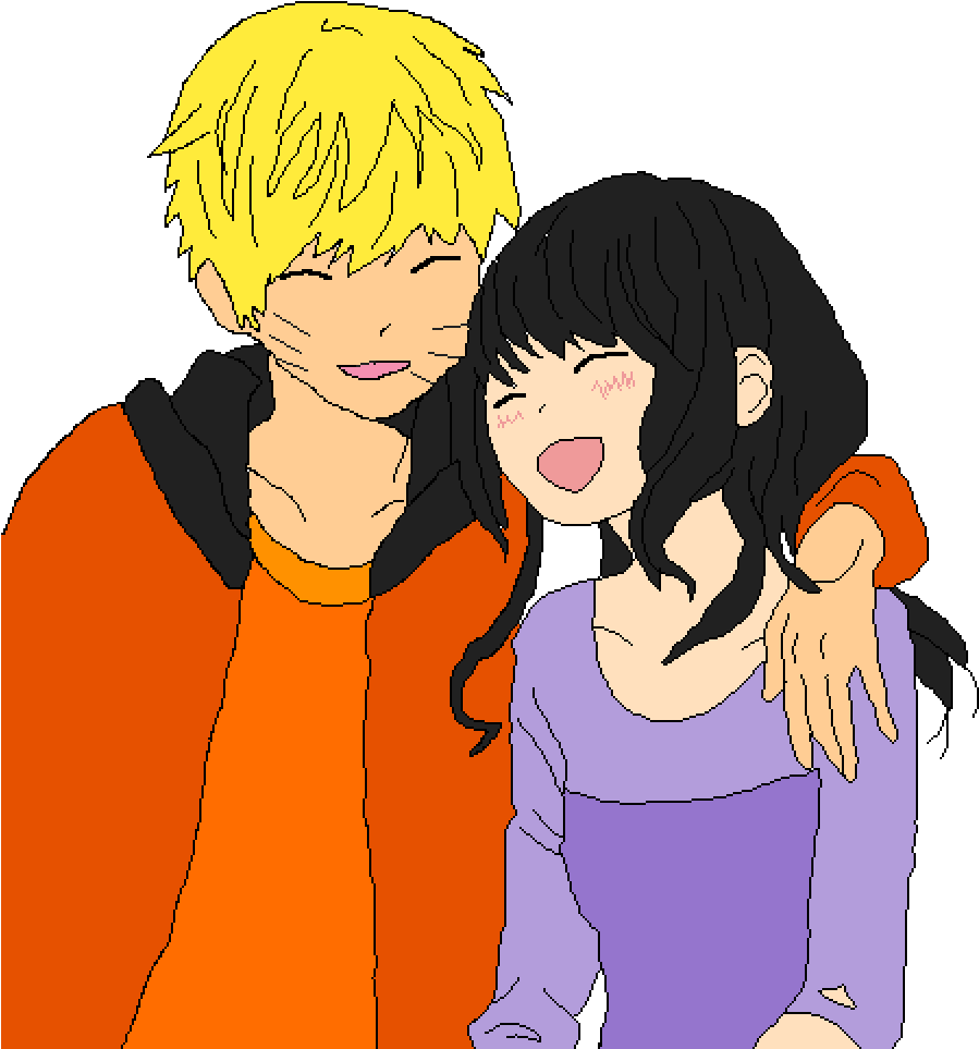 Naruto X Hinata - Cartoon Clipart (1000x1000), Png Download